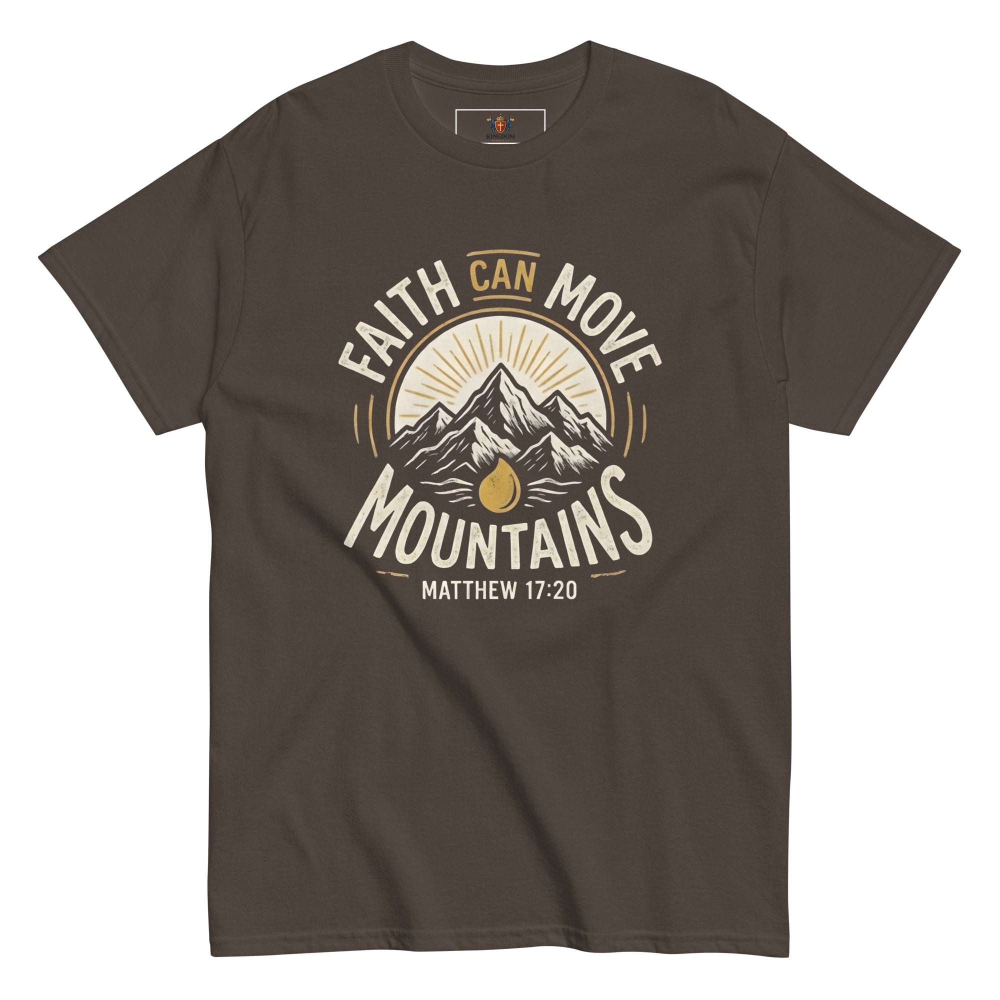 Kingdom Banner Co "Faith Can Move Mountains" Christian Streetwear Graphic Tee - Kingdom Banner Co