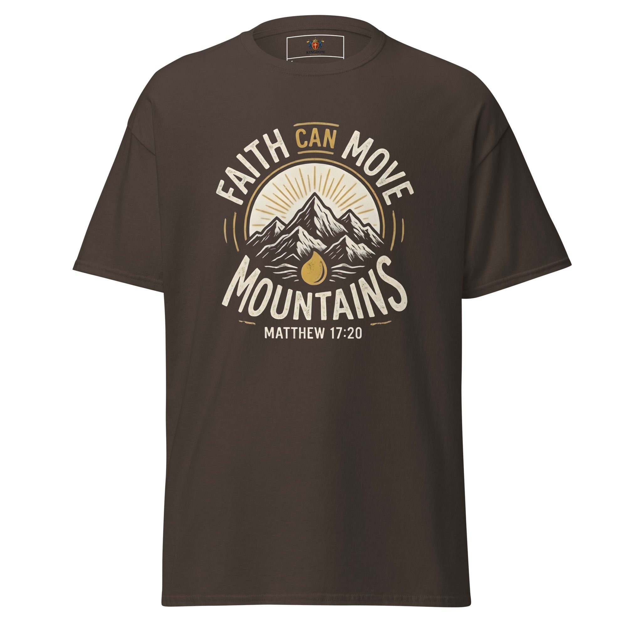 Kingdom Banner Co "Faith Can Move Mountains" Christian Streetwear Graphic Tee - Kingdom Banner Co